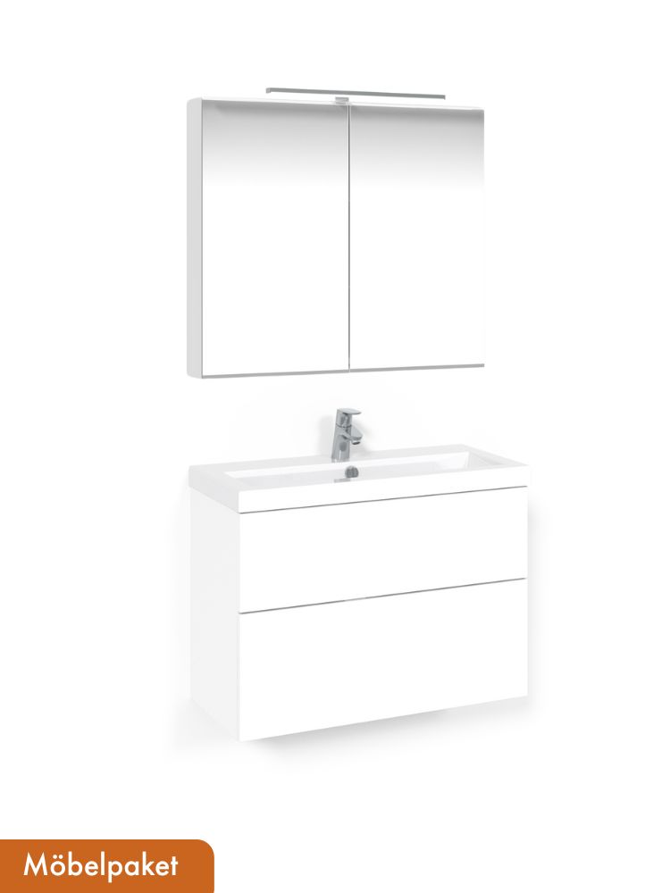 Charm kommod 80 cm + Spegelskåp