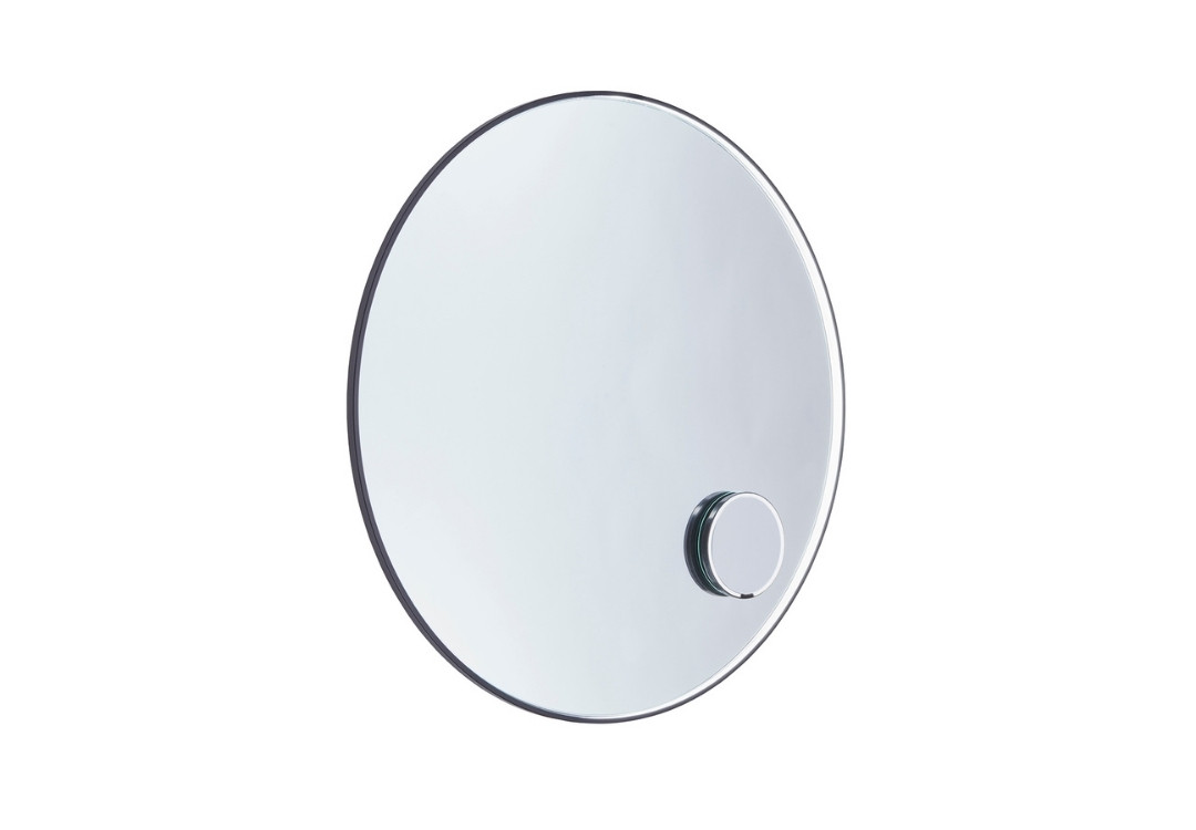 Svart spegel med förstoringsspegel och belysning