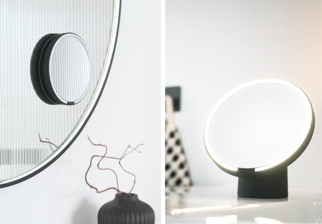 Sminkspegel med förstoring